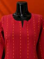 Red Cotton Khadi Kurta