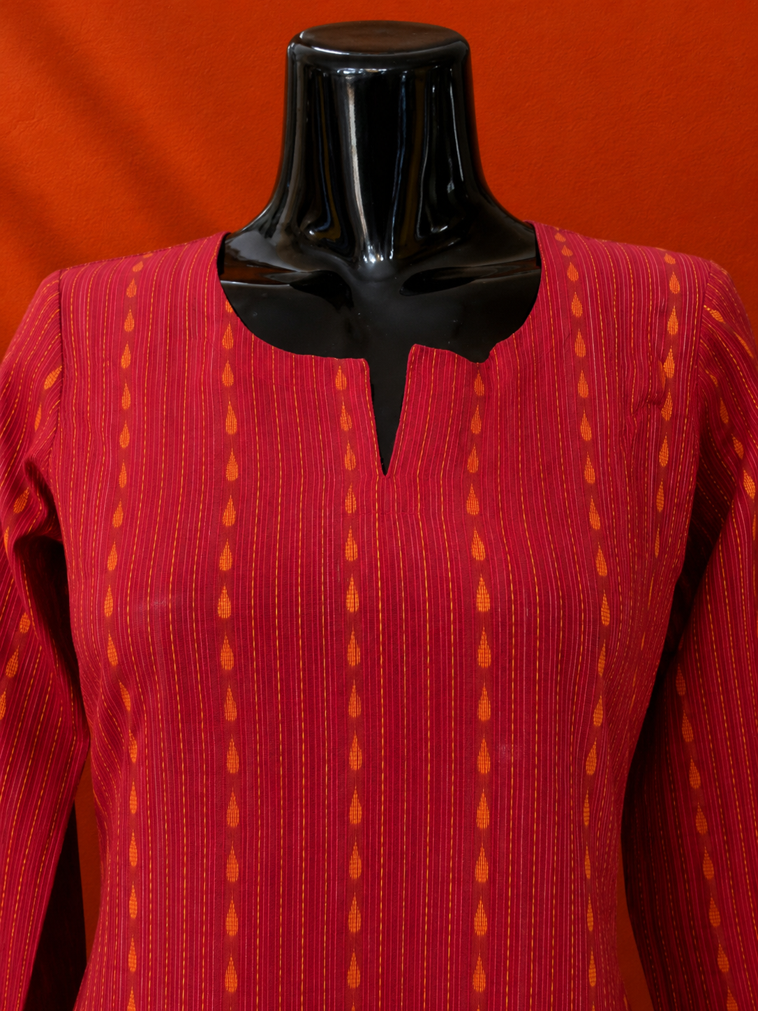 Red Cotton Khadi Kurta