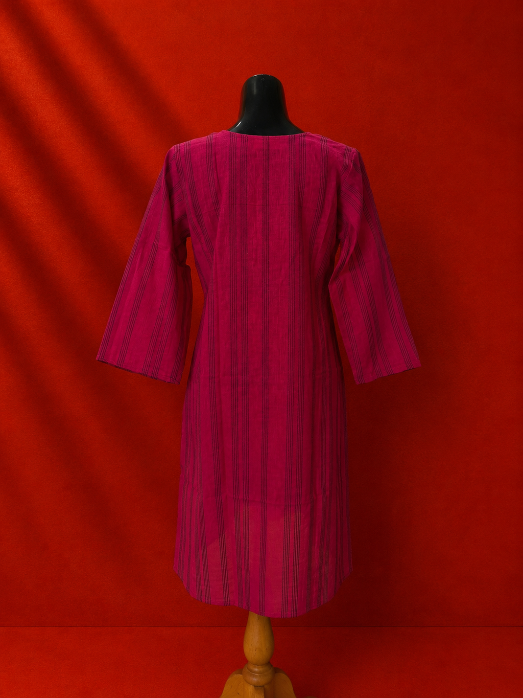 Red Cotton Khadi Kurta