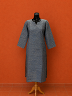 Grey Cotton Khadi Kurta