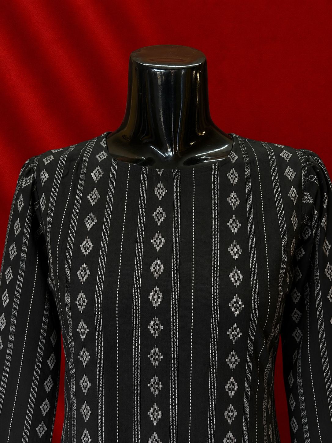 Black Cotton Khadi Kurta