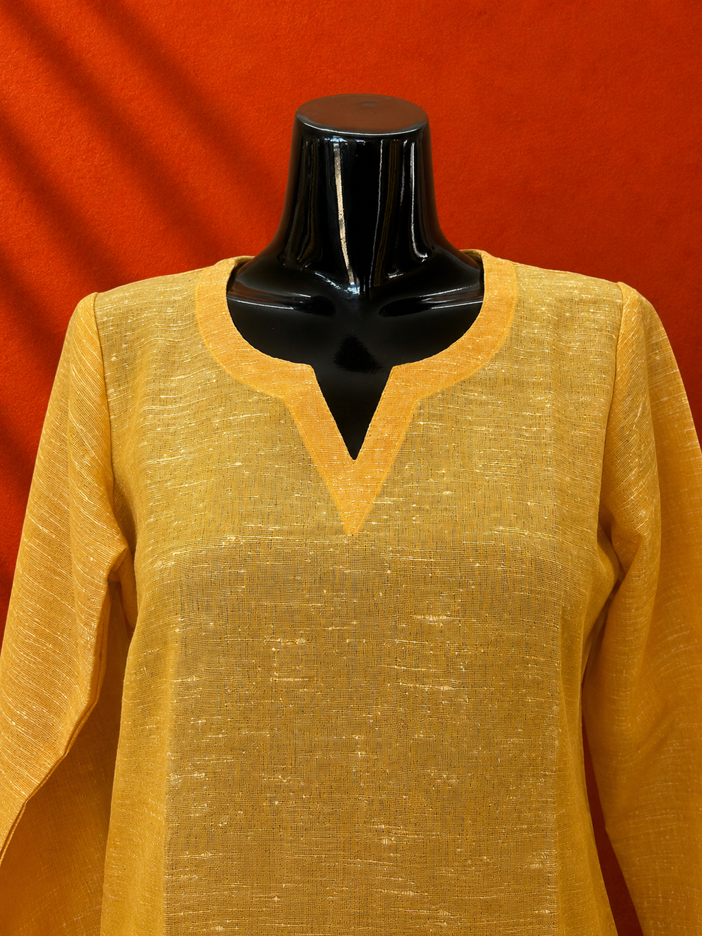 Yellow Cotton Khadi Kurta