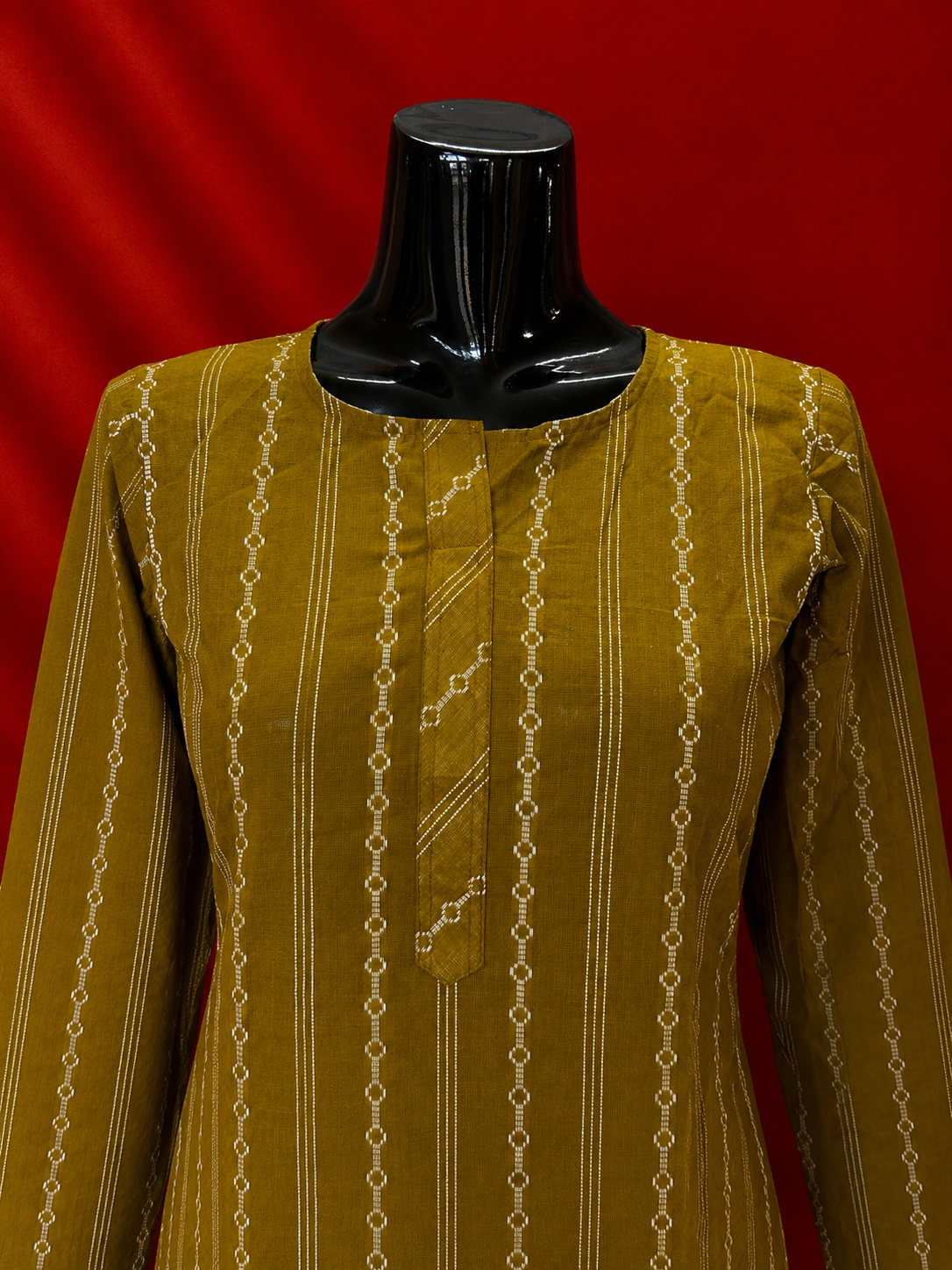 Olive Cotton Khadi Kurta