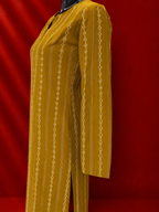 Olive Cotton Khadi Kurta