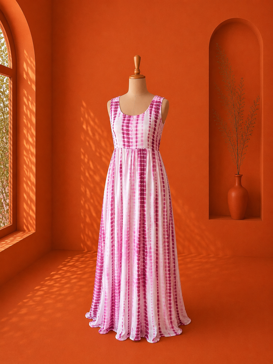 Purple Georgette Shibori Dress