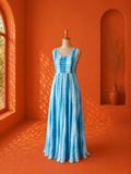 Blue Georgette Shibori Dress