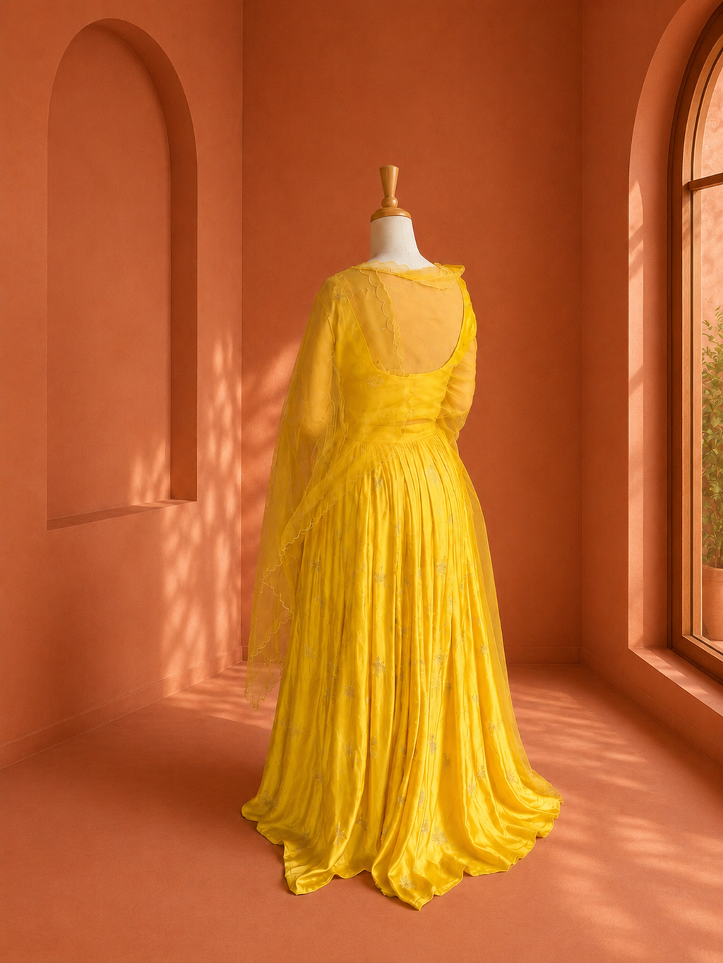 Yellow Uppada Silk Lehanga