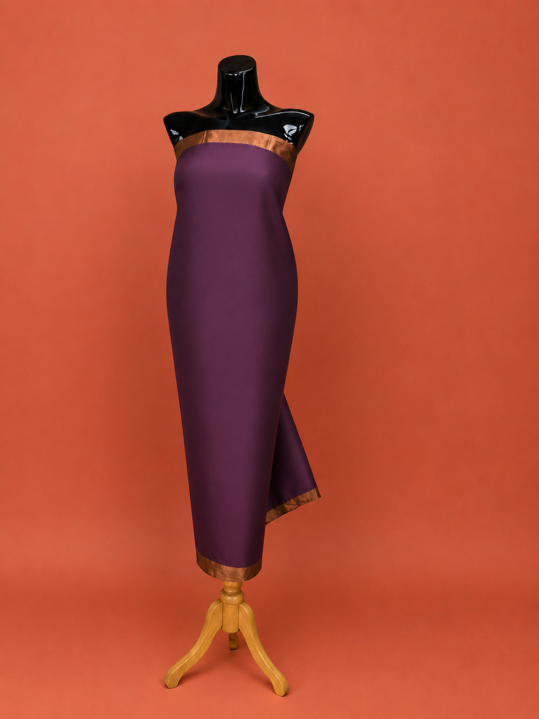 Purple Silk Embroidered 3 Pc Dress Material