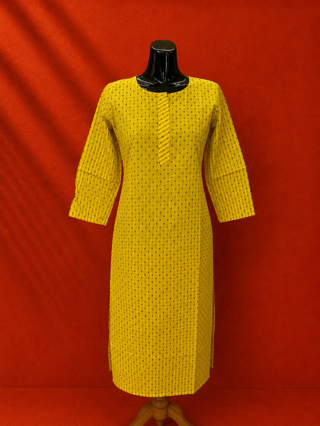 Yellow Cotton Khadi Kurta