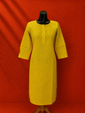 Yellow Cotton Khadi Kurta