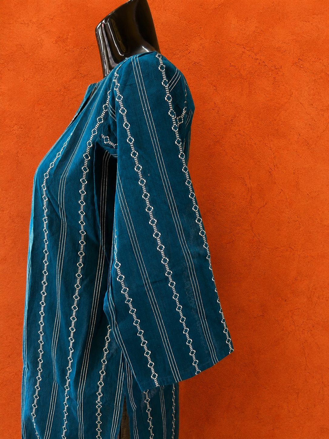 Blue Cotton Khadi Kurta