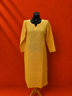Yellow Cotton Khadi Kurta