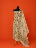 Orange Kota Doria Block Print 2 Pc Dress Material