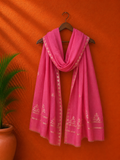 Pink Chanderi Chikankari Dupatta