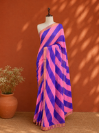 Pink Lehriya Kota Doria Sari