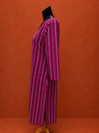 Purple Cotton Khadi Kurta