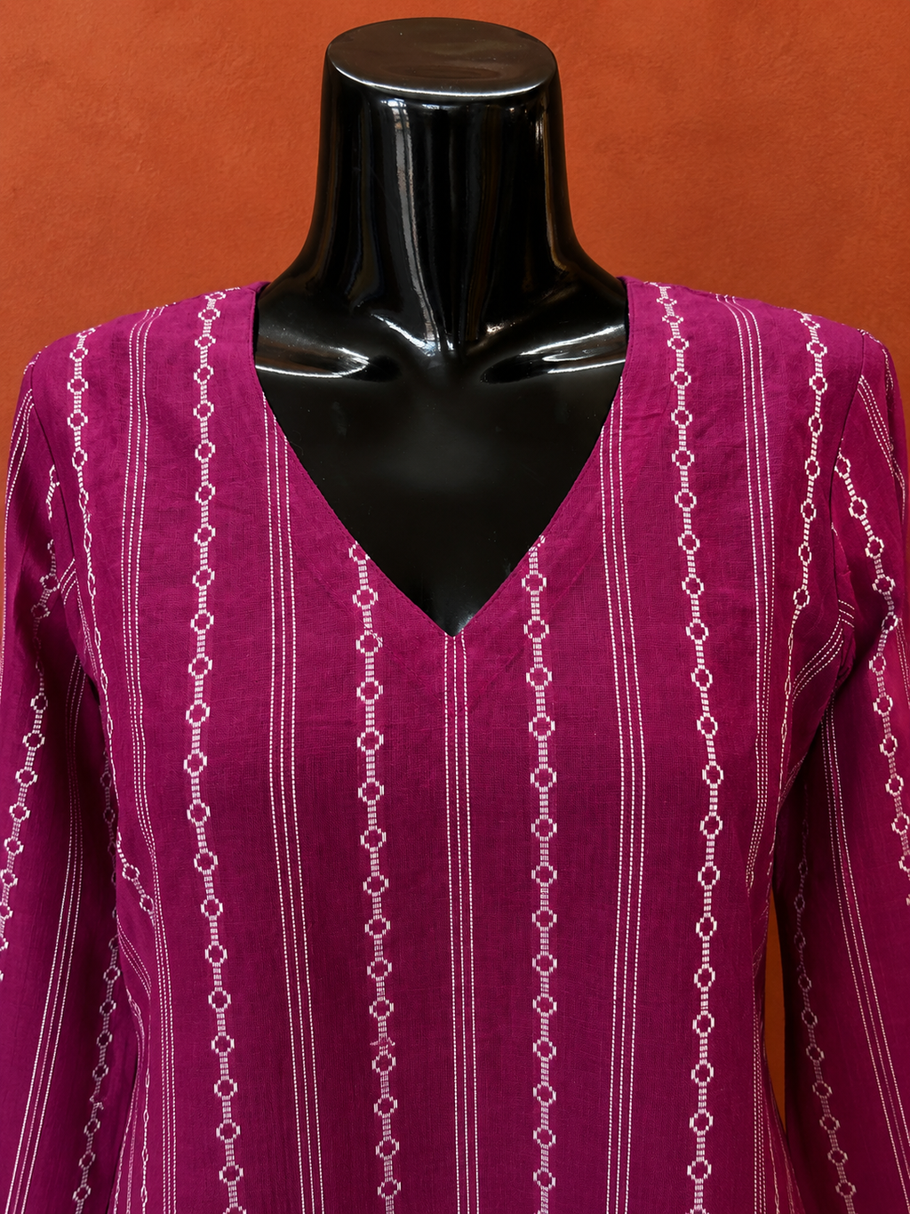 Purple Cotton Khadi Kurta