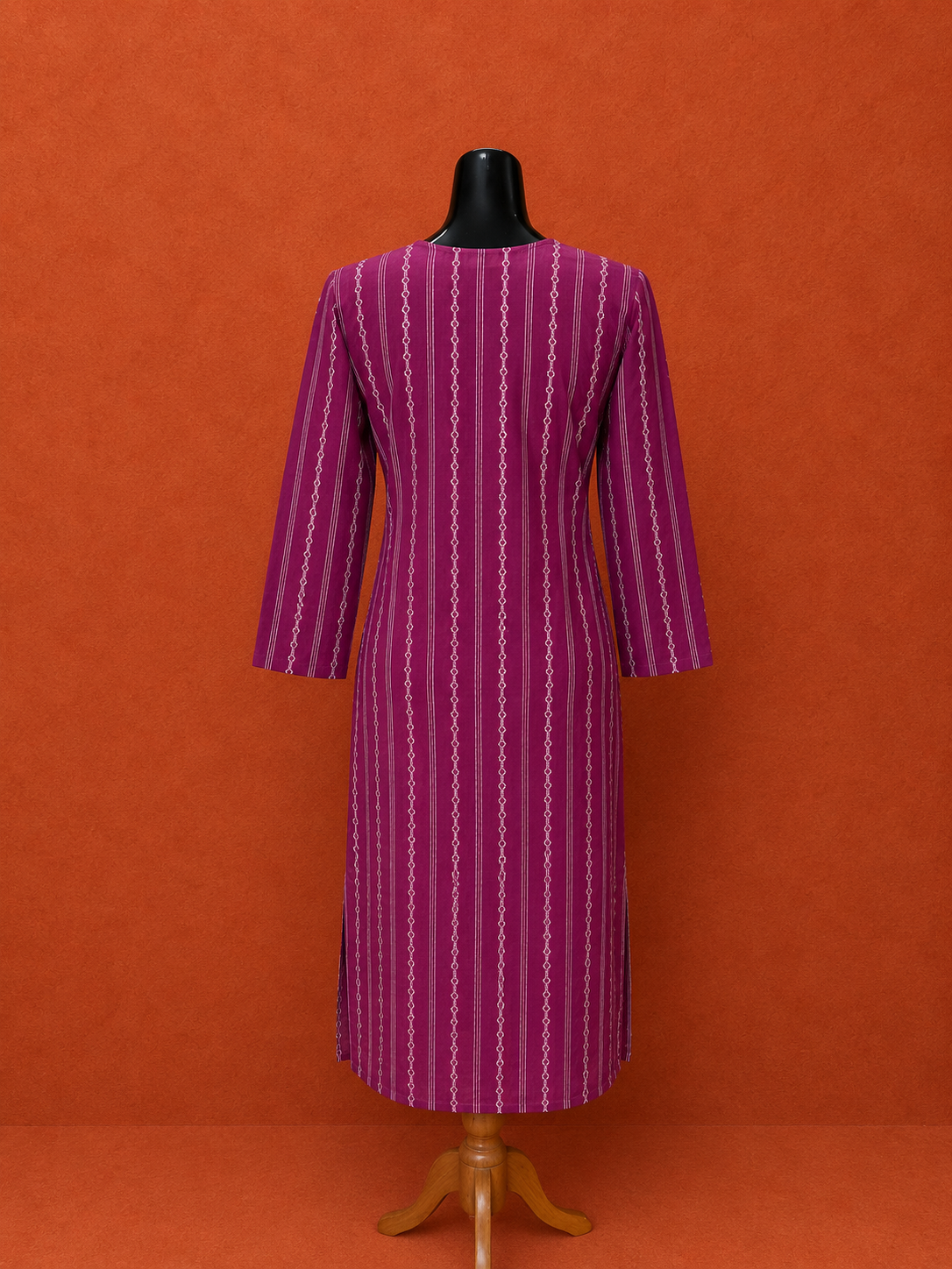 Purple Cotton Khadi Kurta