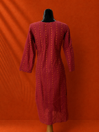 Red Cotton Khadi Kurta