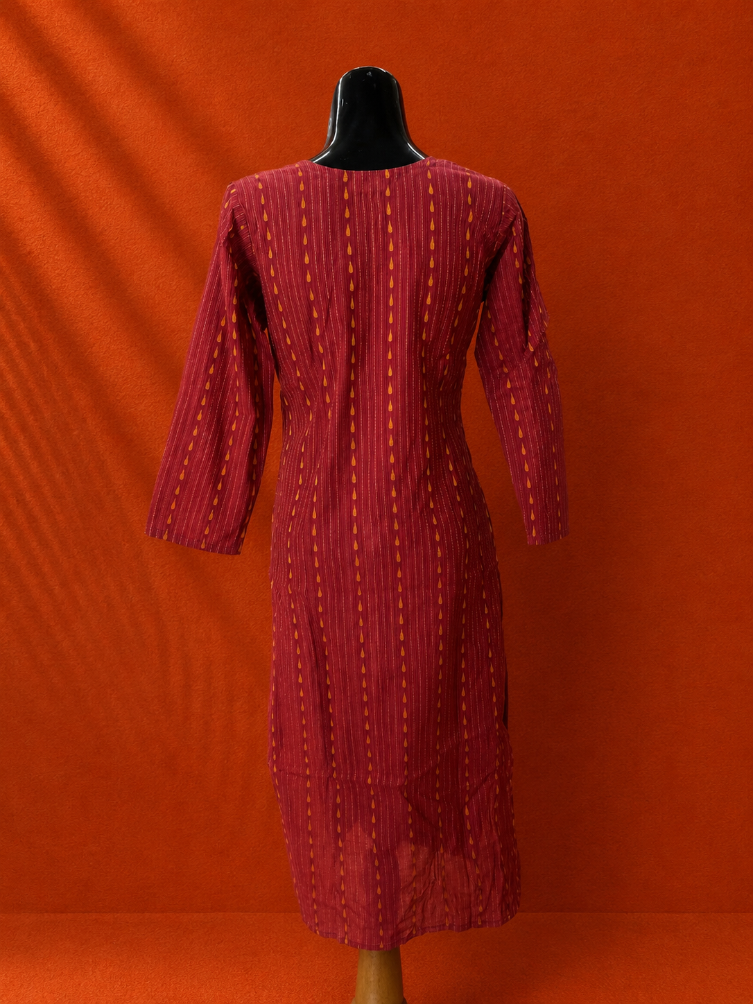 Red Cotton Khadi Kurta