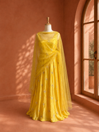 Yellow Uppada Silk Lehanga