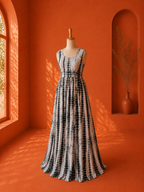 Black Georgette Shibori Dress