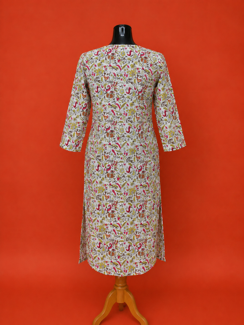 White Cotton Printed Kurta
