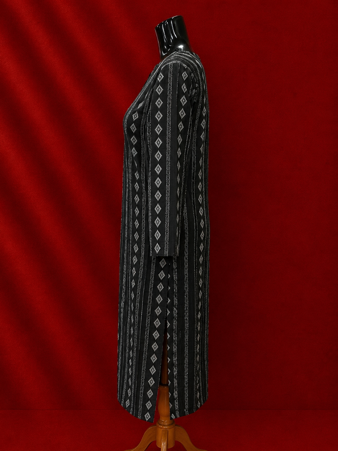 Black Cotton Khadi Kurta