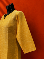 Yellow Cotton Khadi Kurta