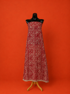 Red Kota Doria Block Print 2 Pc Dress Material