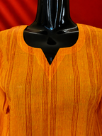 Orange Cotton Khadi Kurta