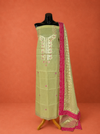 Green Kota Doria Embroidered 2 Pc Dress Material