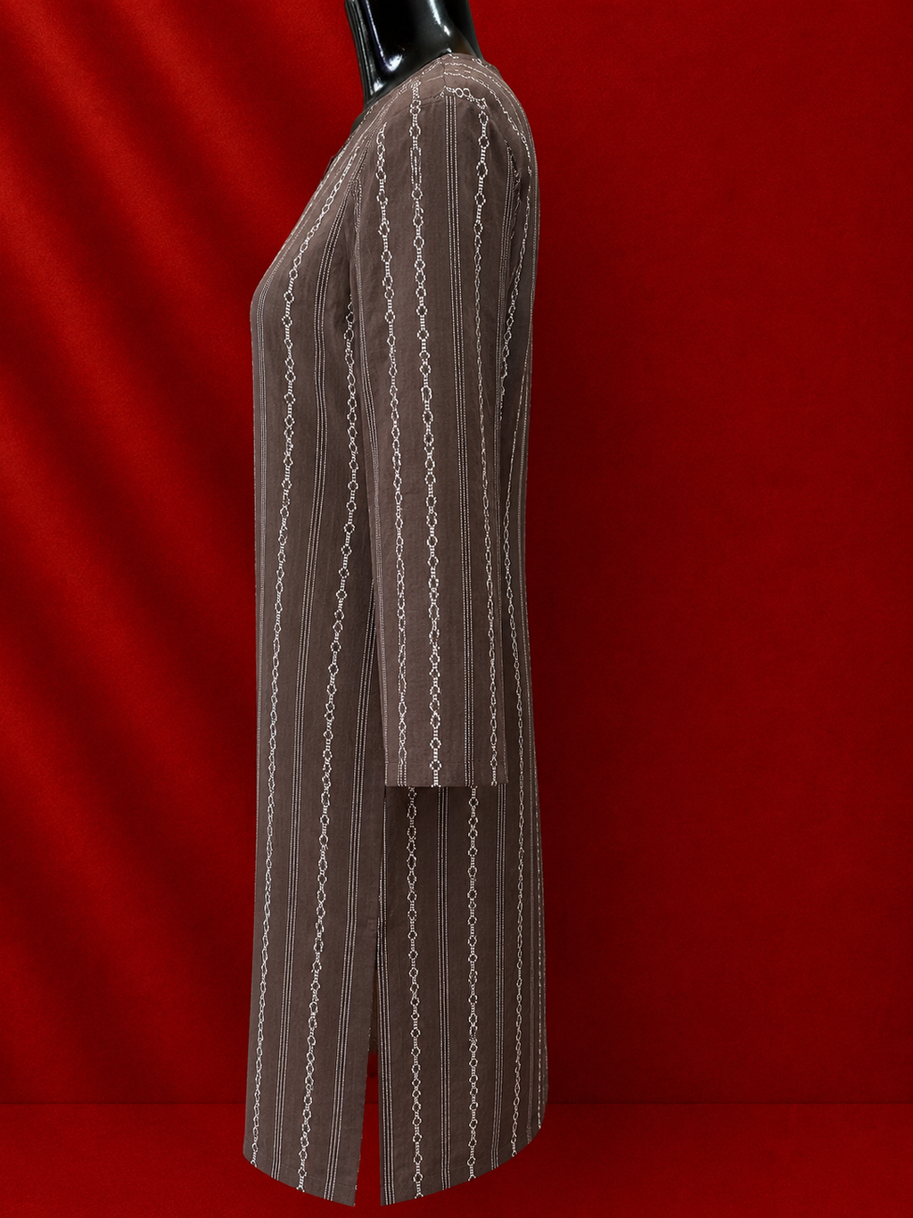 Grey Cotton Khadi Kurta