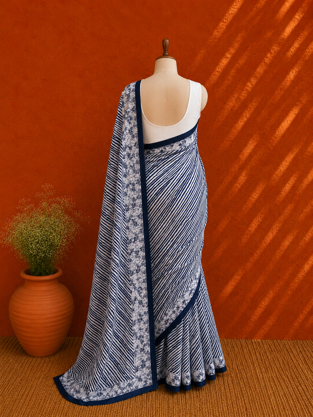 Black Georgette Lehriya Sari