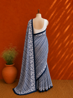 Black Georgette Lehriya Sari