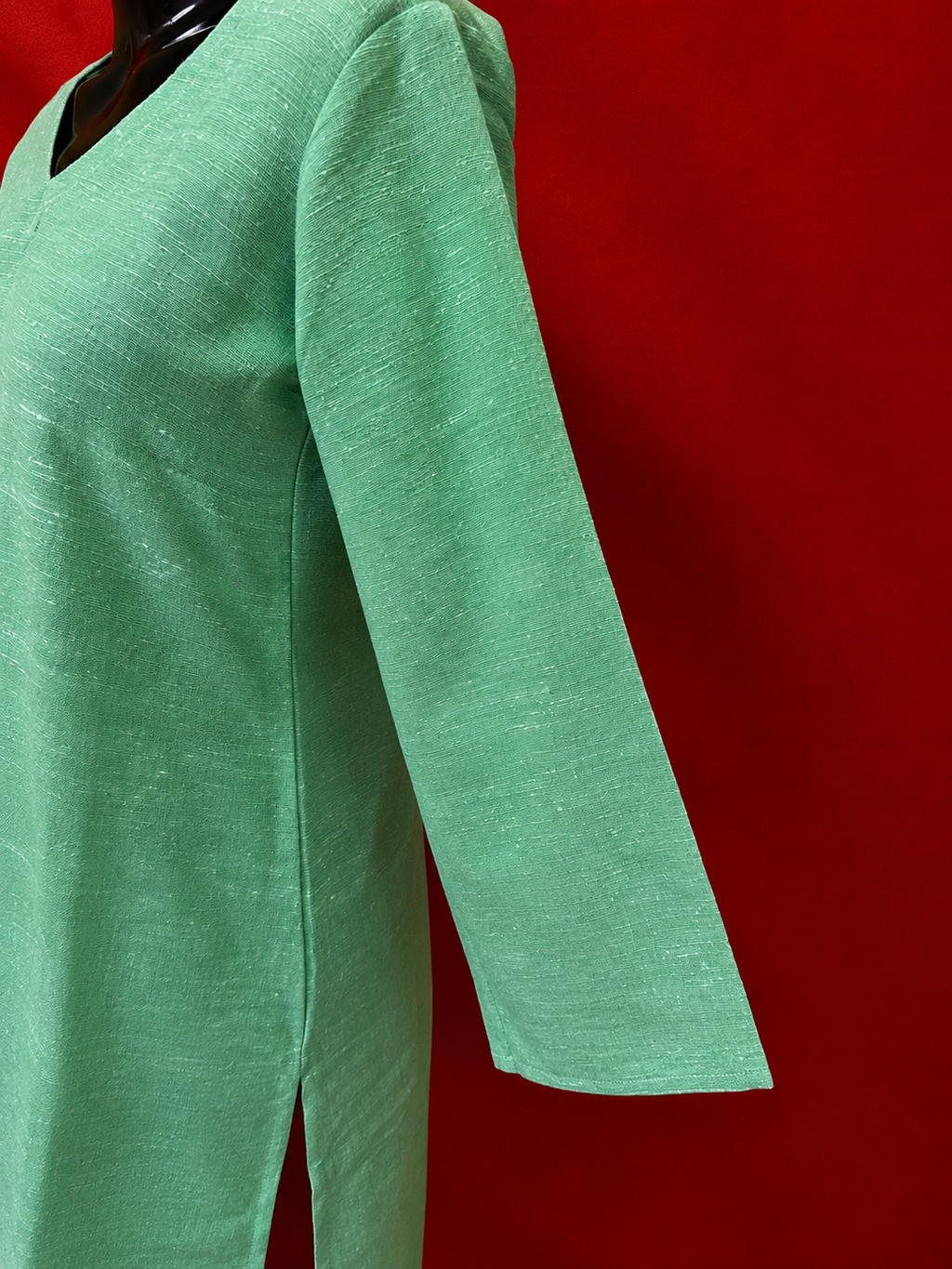 Green Cotton Khadi Kurta
