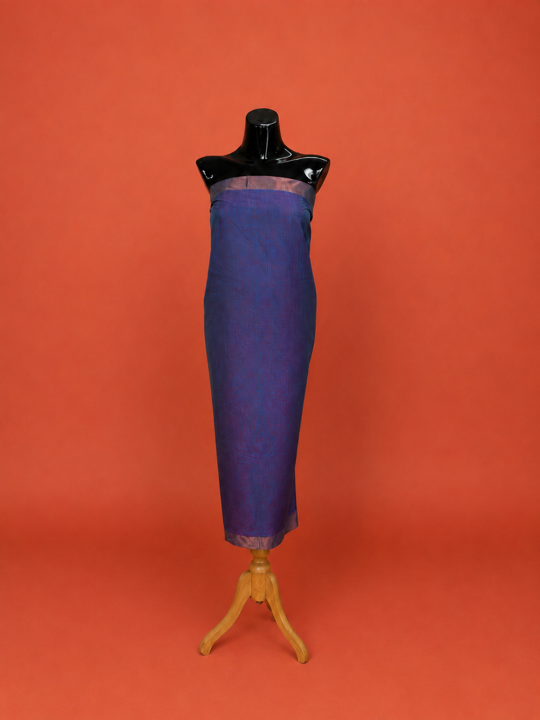 Blue Silk Embroidered 3 Pc Dress Material