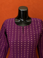 Purple Cotton Khadi Kurta