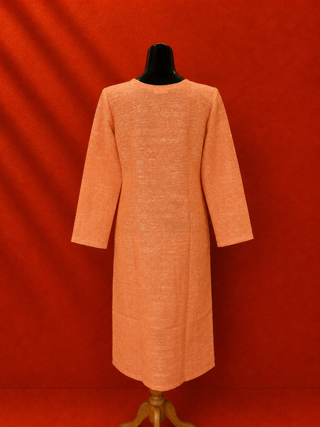 Orange Cotton Khadi Kurta