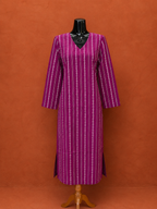 Purple Cotton Khadi Kurta