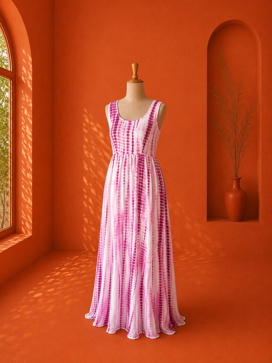 Purple Georgette Shibori Dress