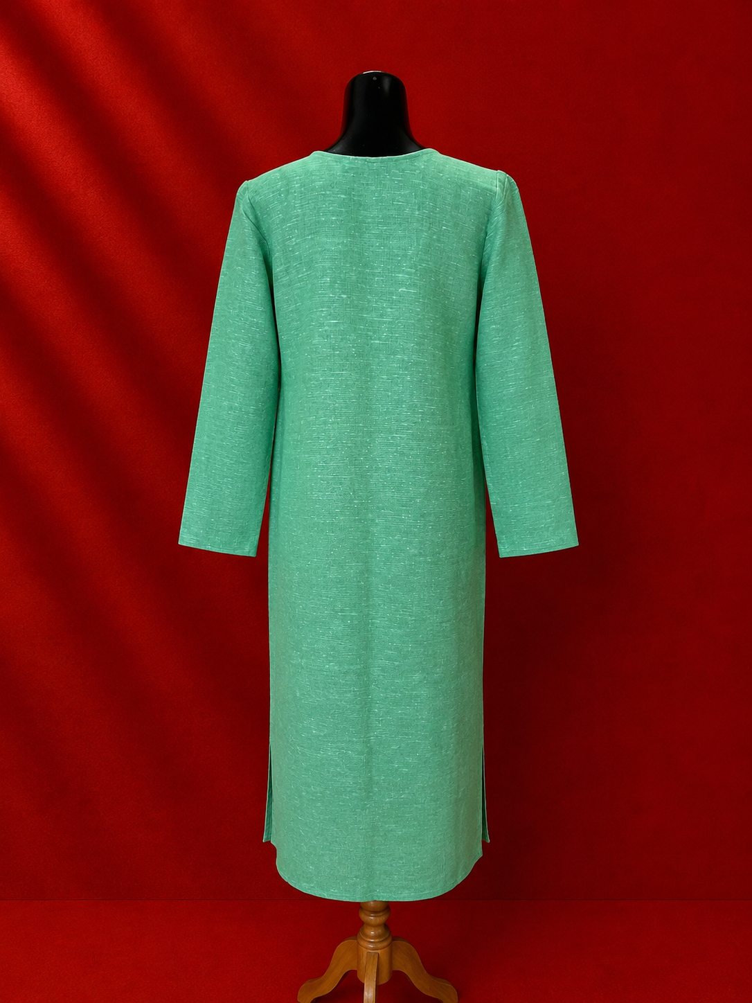 Green Cotton Khadi Kurta