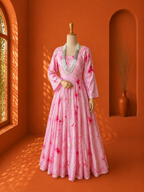 Pink Georgette Shibori Dress