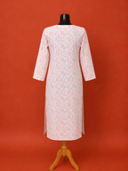 White Cotton Printed Kurta