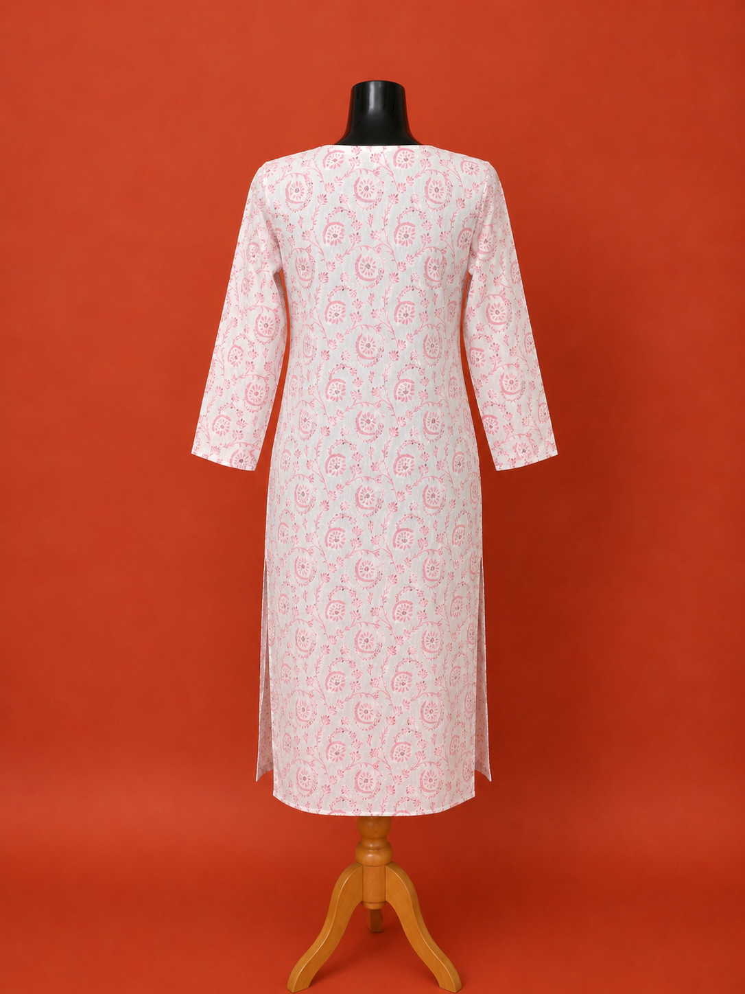 White Cotton Printed Kurta
