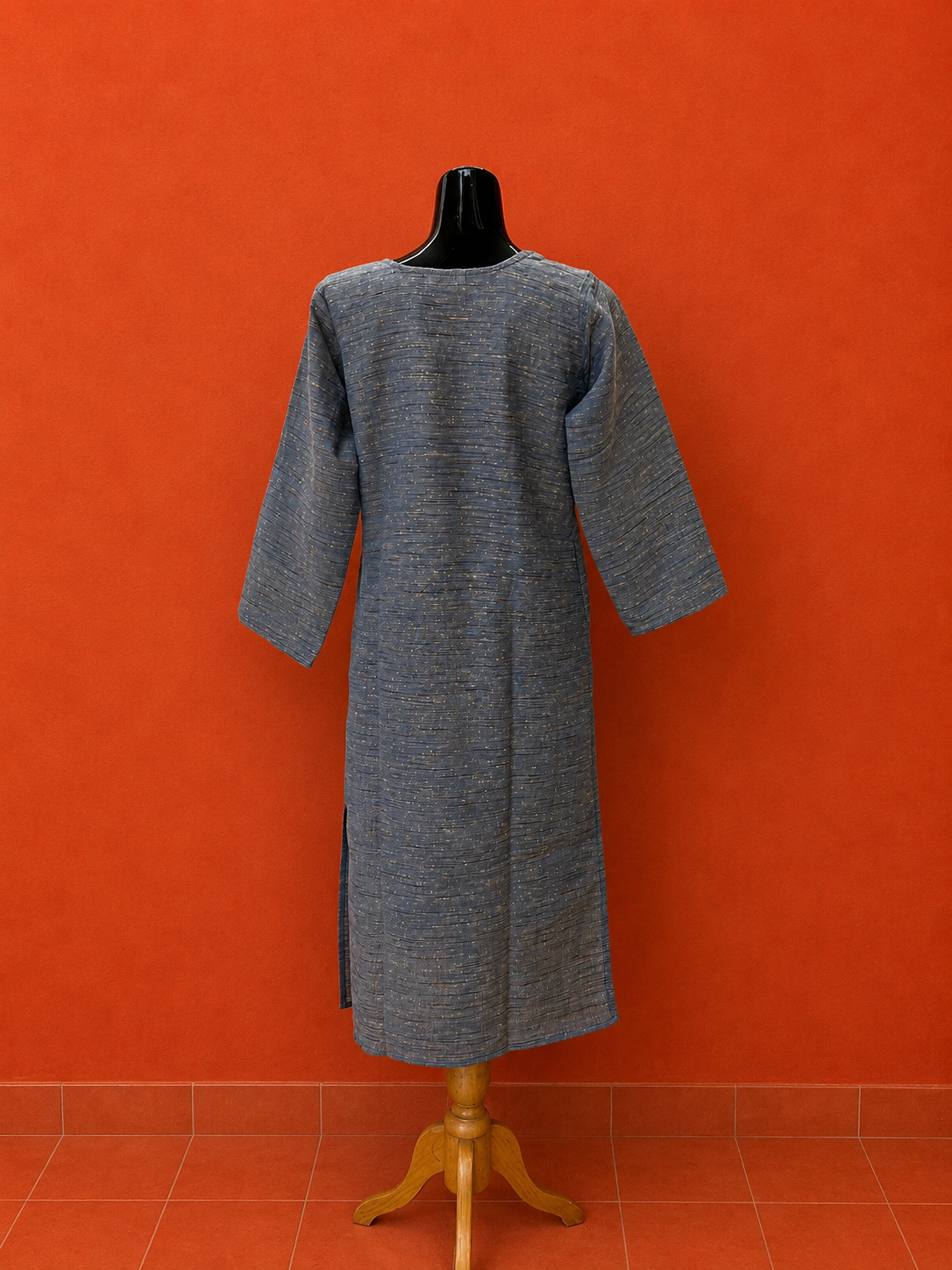 Grey Cotton Khadi Kurta