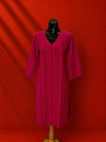 Red Cotton Khadi Kurta