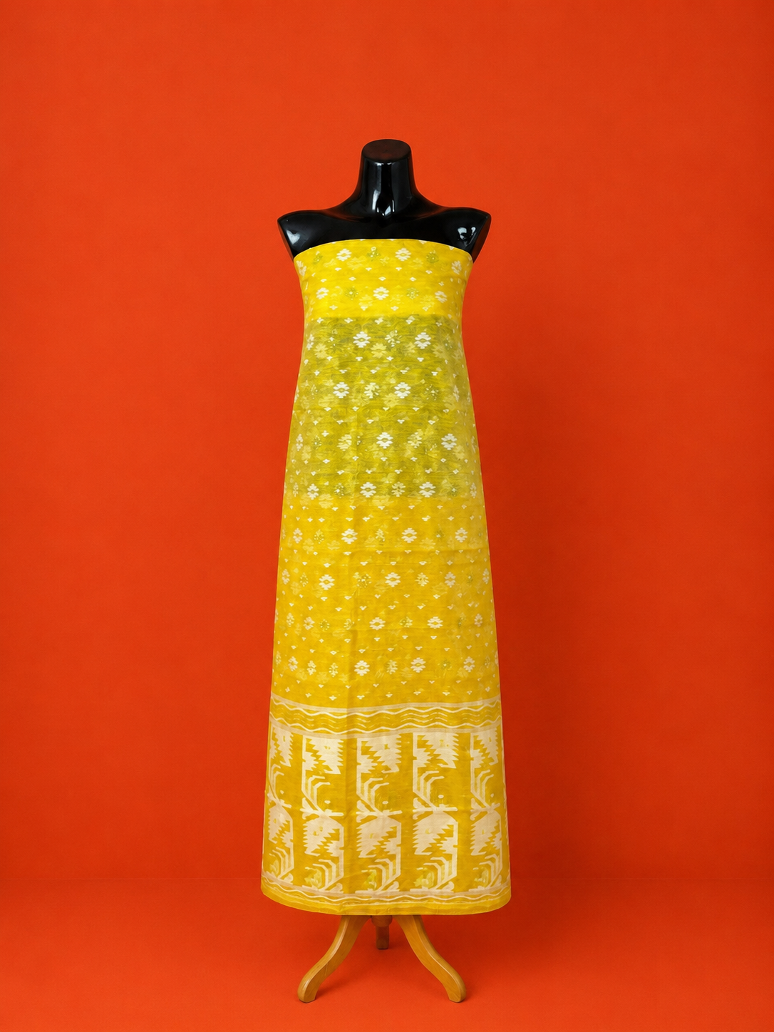 Yellow Jamdani 2 Pc Dress Material