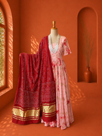 Red Georgette Shibori Lehanga