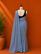 Grey Printed Georgette Sari